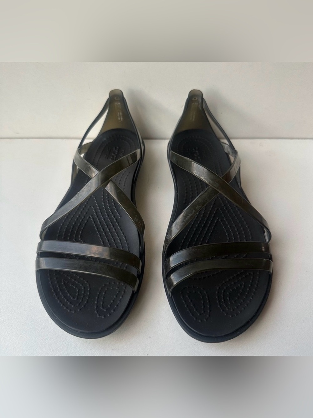 CROCS Women’s Black Strappy Jelly Slingback Sandals